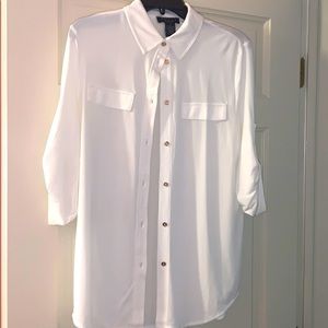 White soft blouse, roll-up sleeve